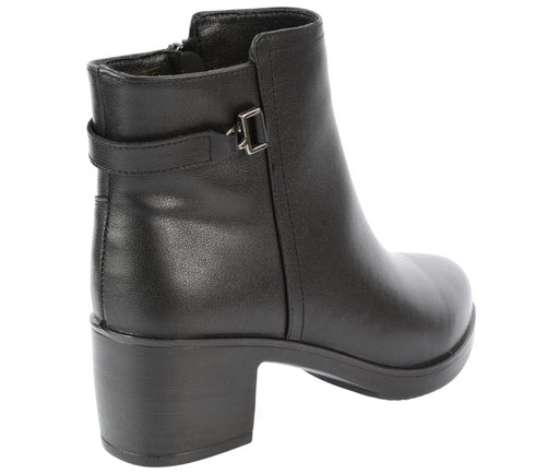 Ghete casual, dama, FORMAZIONE, 1583-210 negru, piele naturala, cu toc